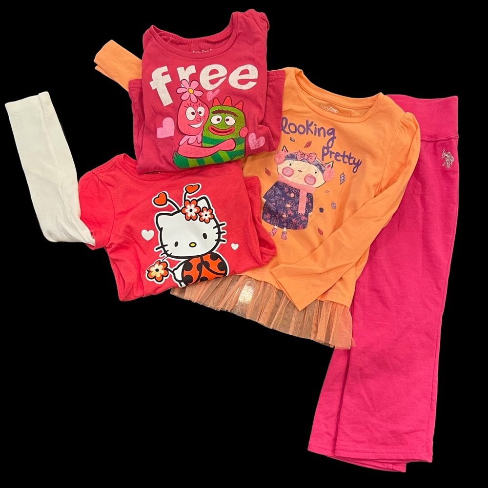 Girls 5T Bundle! (3) Baby Gap Shirts & (1) Polo Straight Leg Joggers